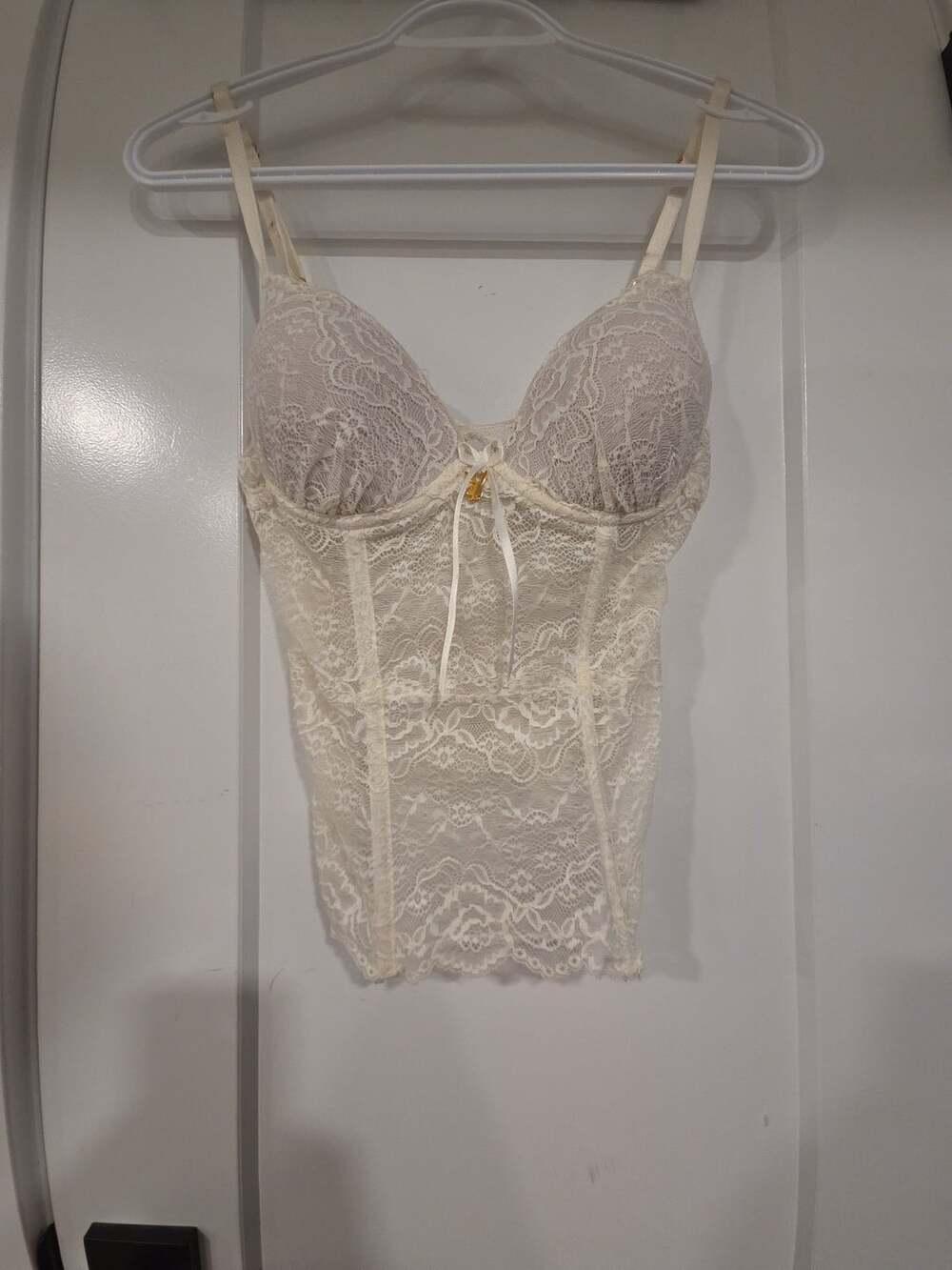 Playboy Lace Bustier Size G White Corset Lingerie Top